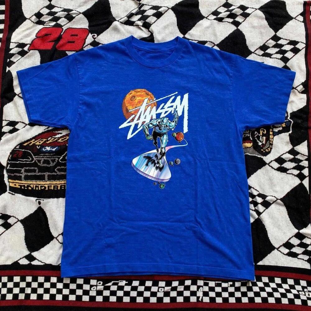 Blue StãSsy Skateboarding Graphic Tee